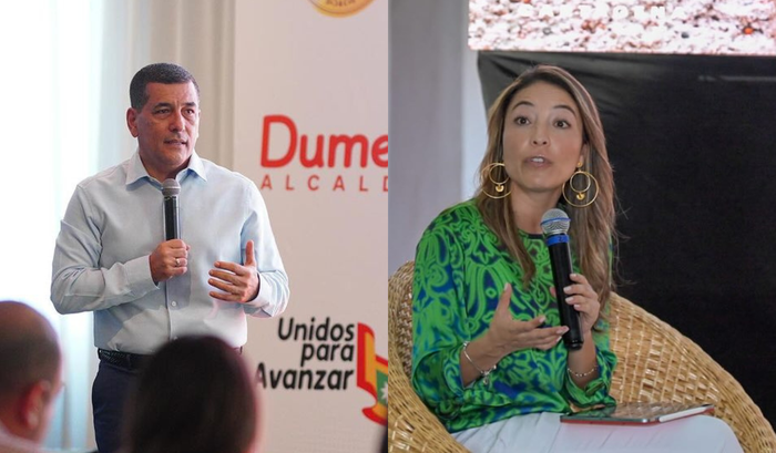 Dumek Turbay (alcalde electo de Cartagena) y Natalia Bohorquez (directora de Corpoturismo)