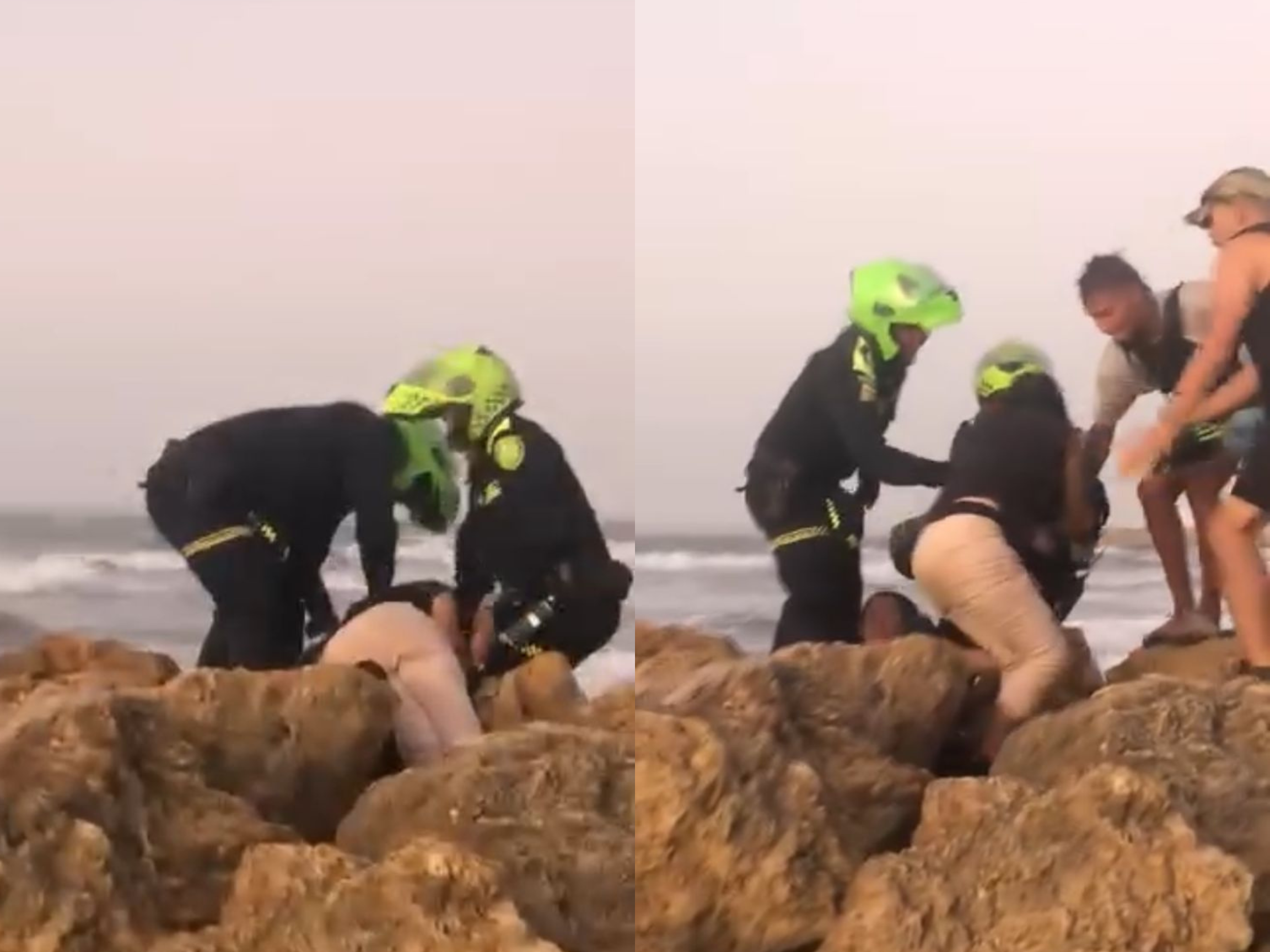 Dos mujeres en fuerte riña en playas de Marbella.