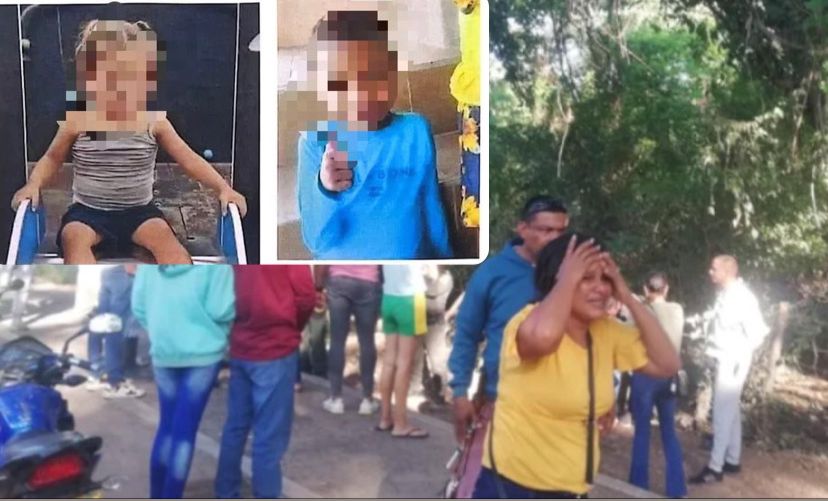 Los niños fueron asesinados y colgados de un árbol, presuntamente por su padre.