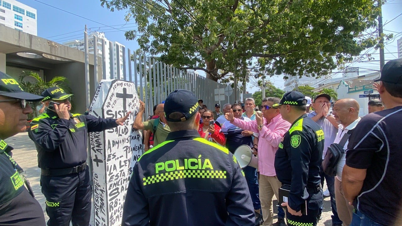 Manifestación pensionados de la Policía Nacional.