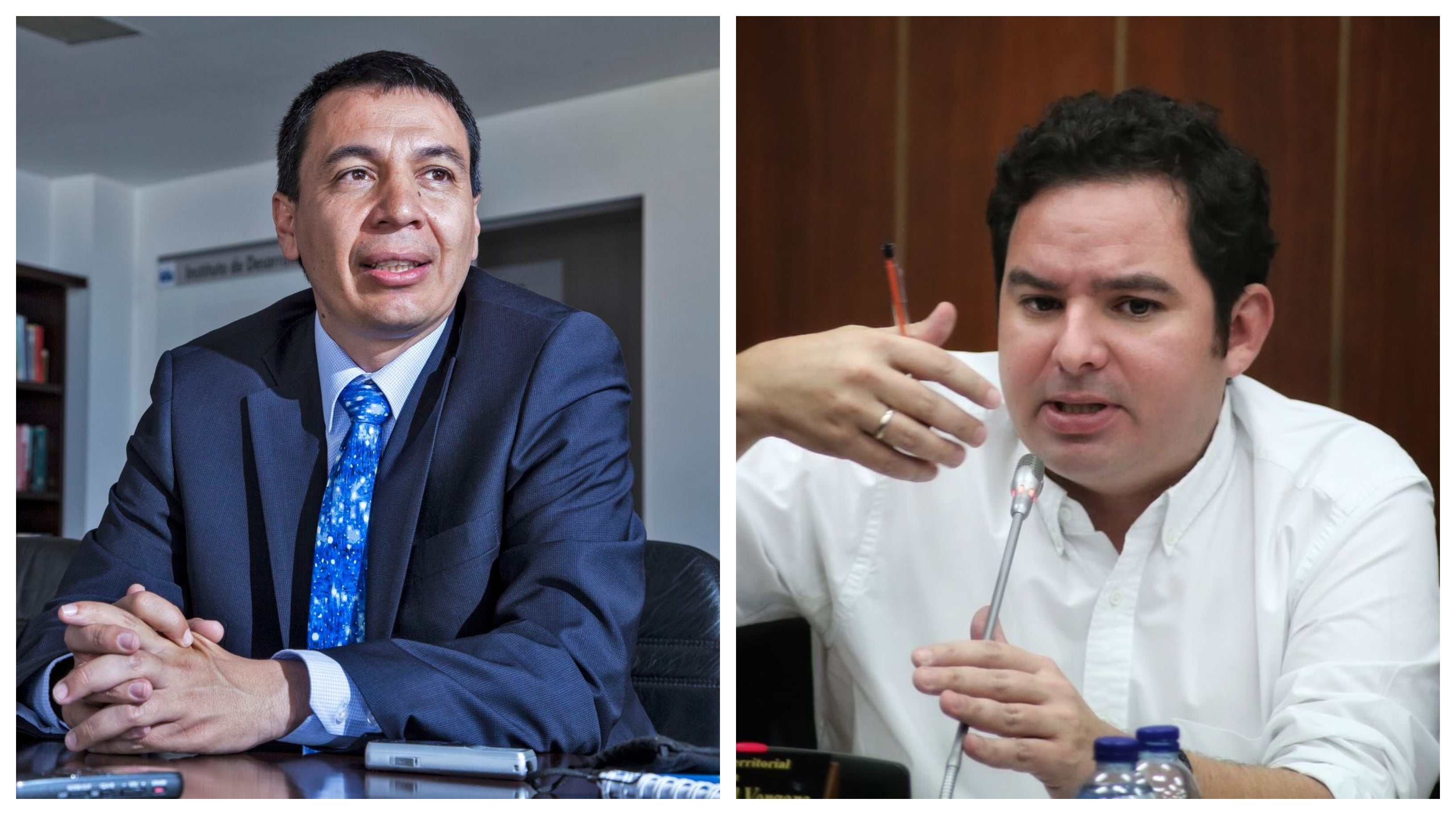 Ministro de Transportes, William Camargo, y el senador Carlos Meisel.