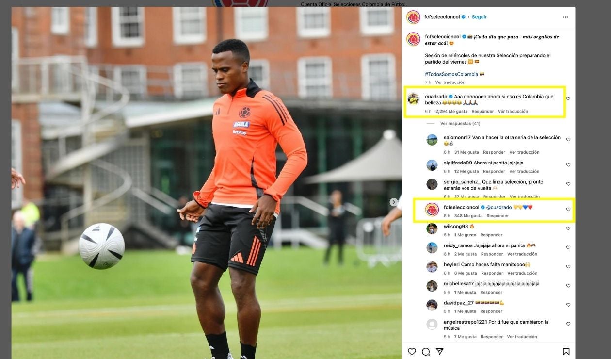 Instagram de la selección Colombia