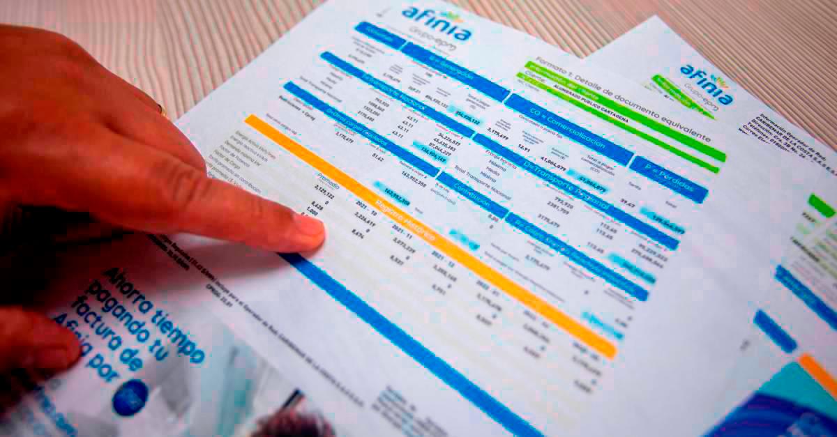 Recibo de energía, Afinia.