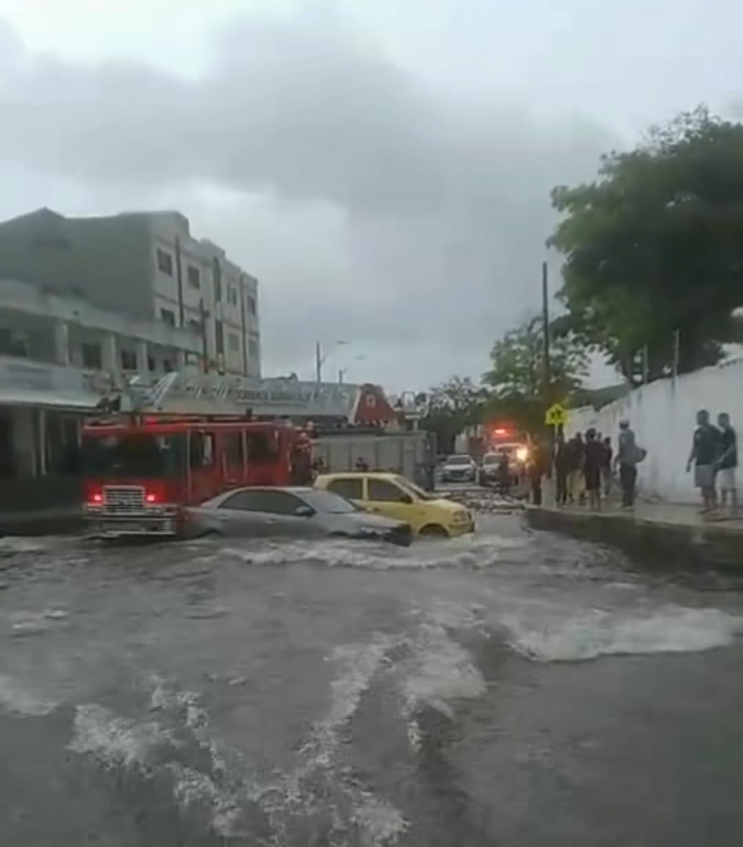 Al lugar llegó el cuerpo de Bomberos