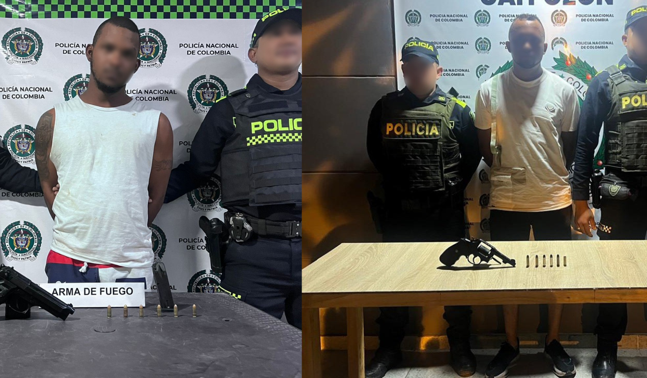 Capturan a dos presuntos sicarios con armas de fuego en La Boquilla y Bayunca