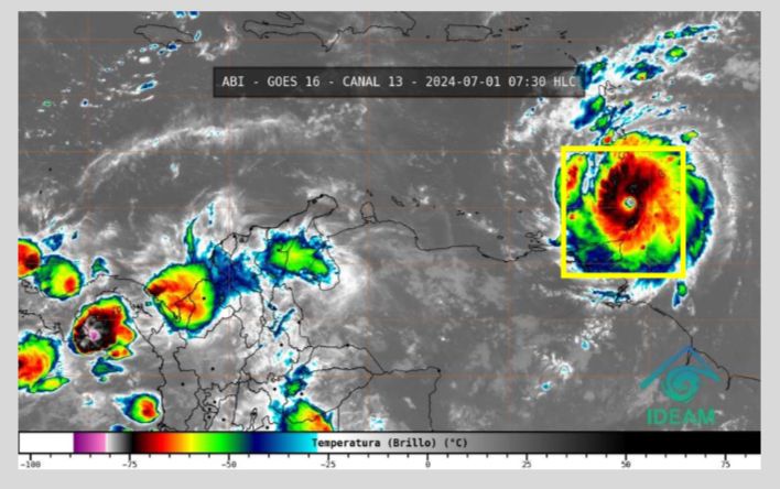 Imagen Satelital Huracán Beryl