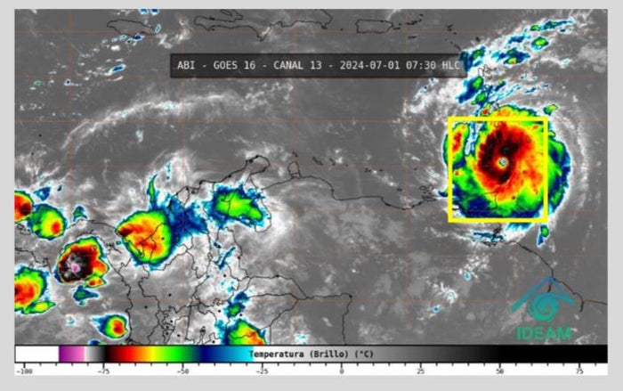Imagen Satelital Huracán Beryl