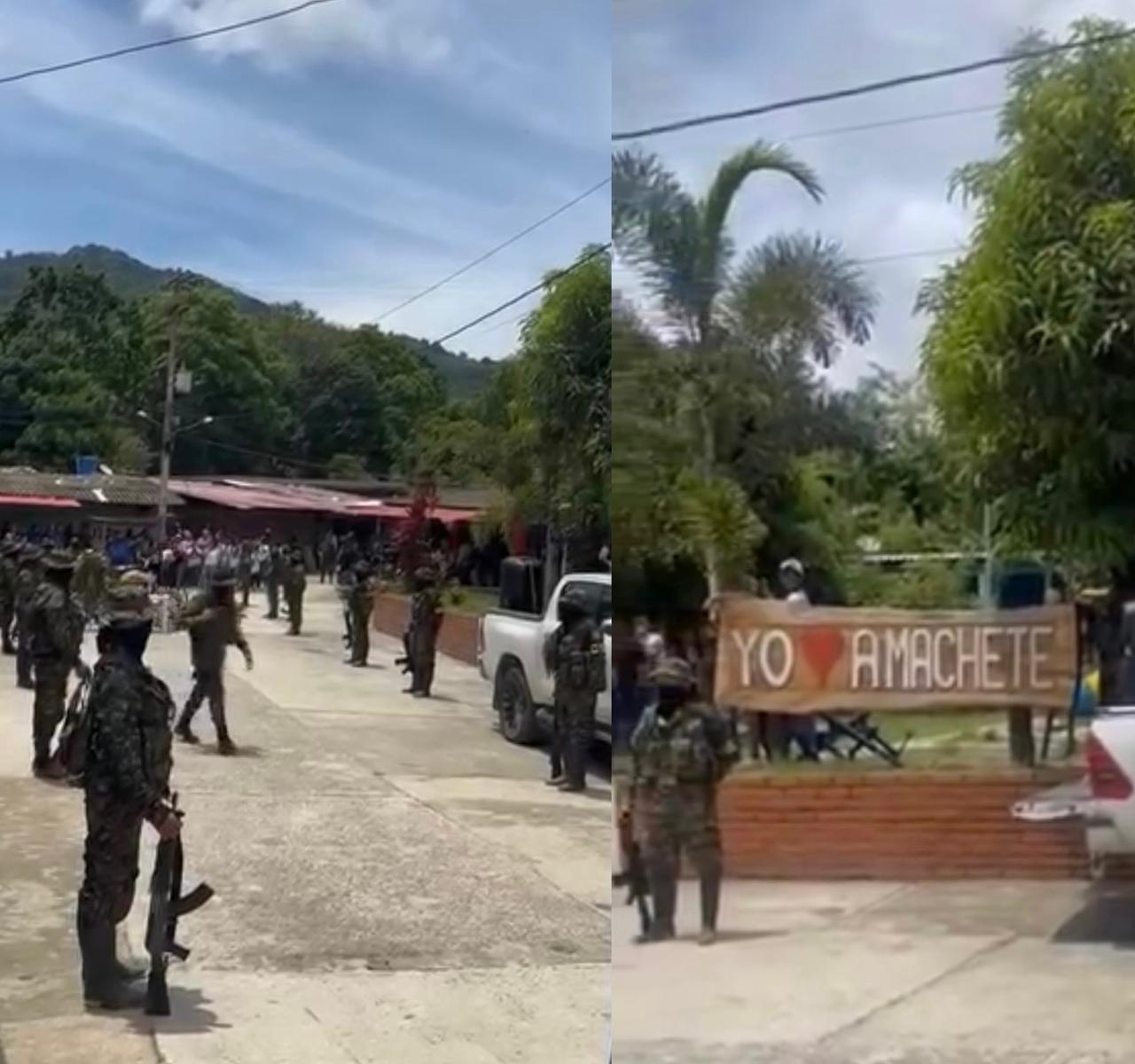 [VIDEO] Integrantes de los ‘Pachencas’ realizan un acto público en honor a alias ‘Comando 27’