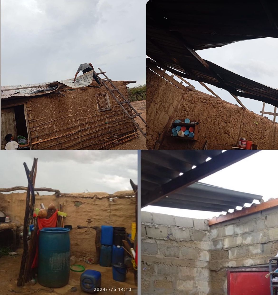 Varias viviendas han resultado destechadas