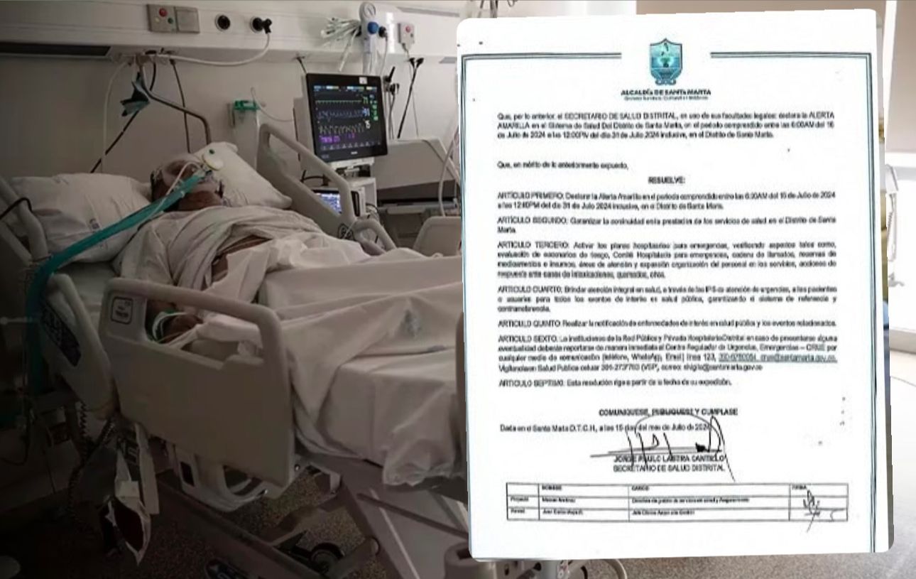 Extienden alerta amarilla hospitalaria en Santa Marta.