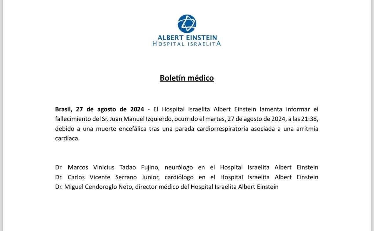 Fallecimiento Juan Izquierdo