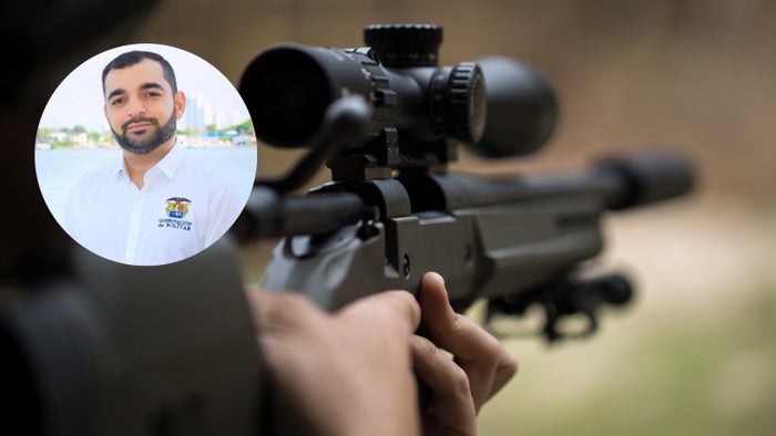 Secretario de Seguridad de Bolívar, Manuel Berío - Fusil