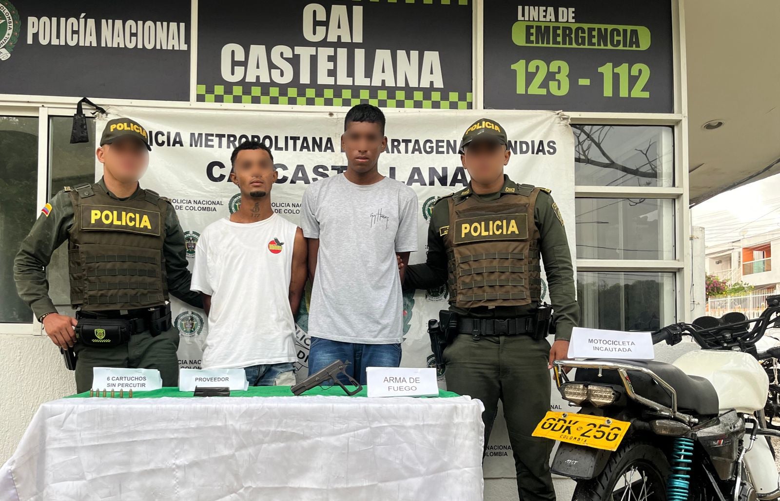 La policía capturó en Olaya Herrera a cuatro presuntos delincuentes con armas de fuego ilegales