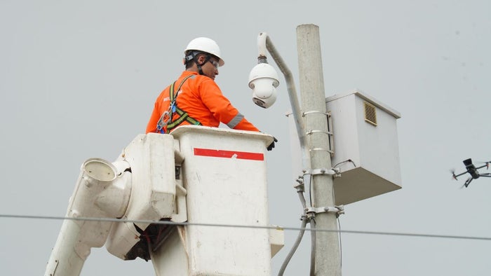 Instalación de cámaras barrio El Pozón, Cartagena 2024