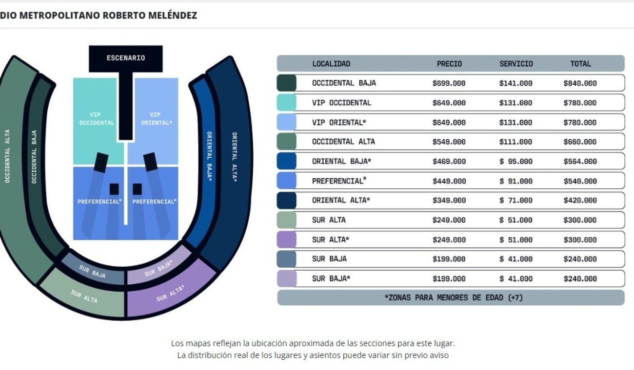 Precios concierto Shakira en Barranquilla