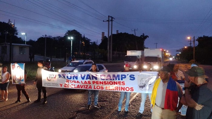 Protesta Mamonal trabajadores de Atun Van Camps