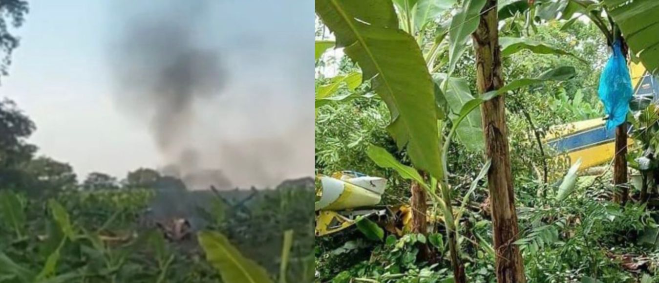 La avioneta cayó dentro de una finca en zona bananera.