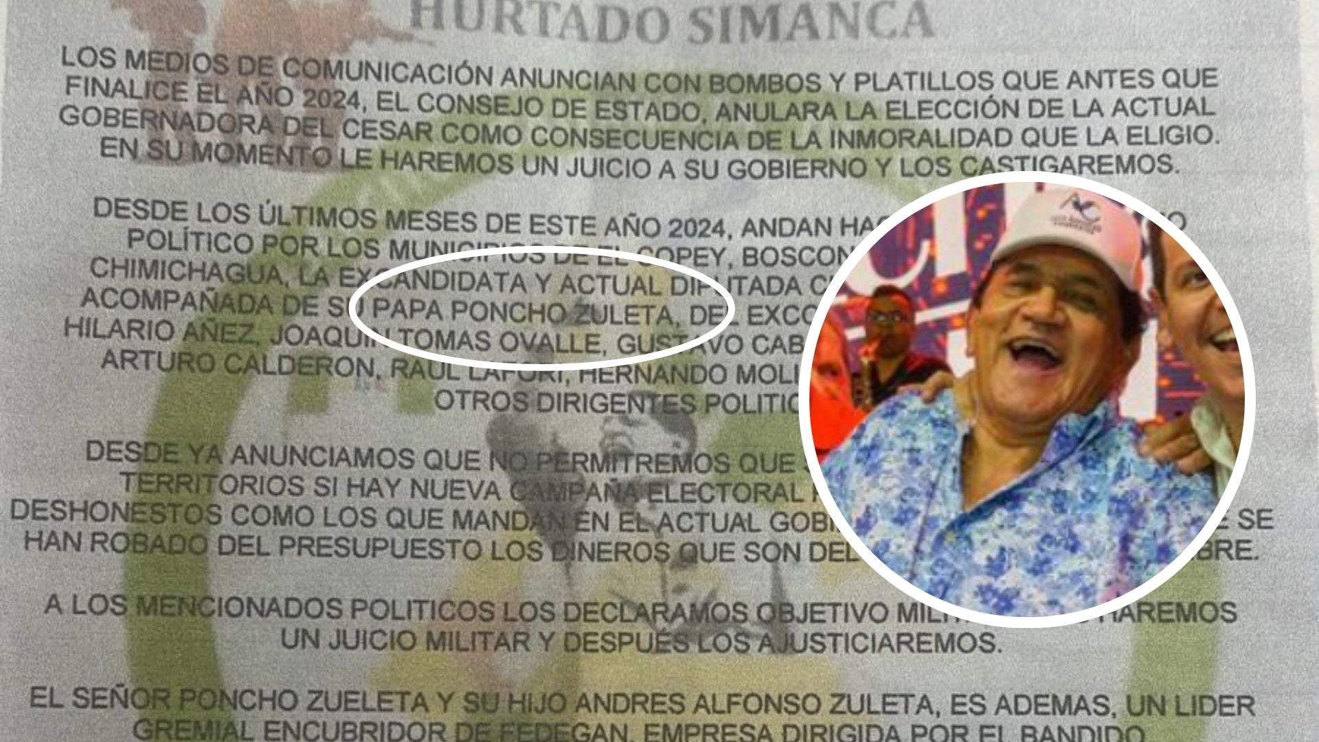 Amenazas a Poncho Zuleta