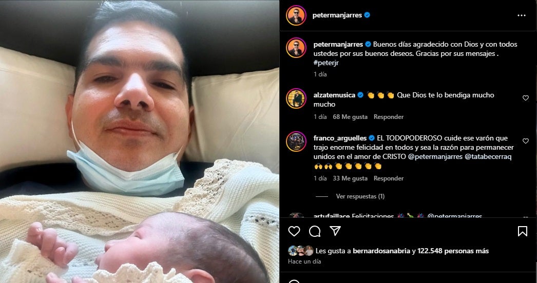 Nació el hijo de Peter Manjarrés
