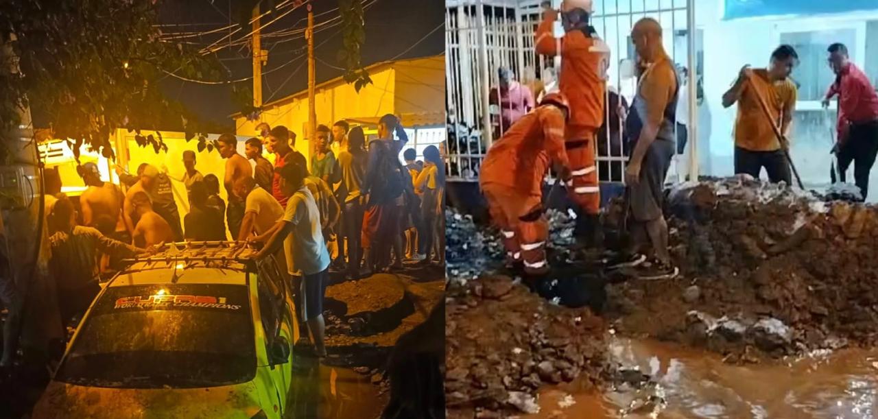 Vehículos sepultados y personas lesionadas en Santa Marta por avalancha y fuertes lluvias en Santa Marta