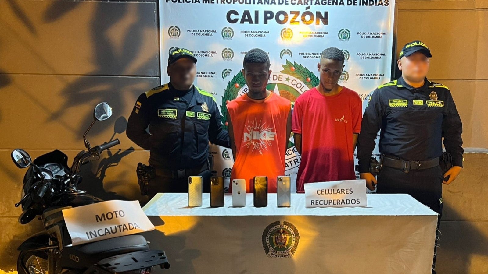 Capturados en el barrio El Pozón.