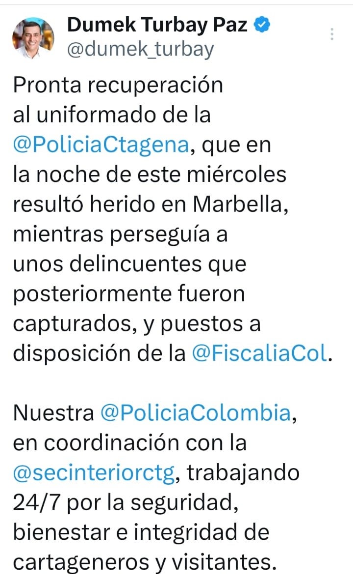 Alcalde de Cartagena sobre el uniformado herido en Marbella