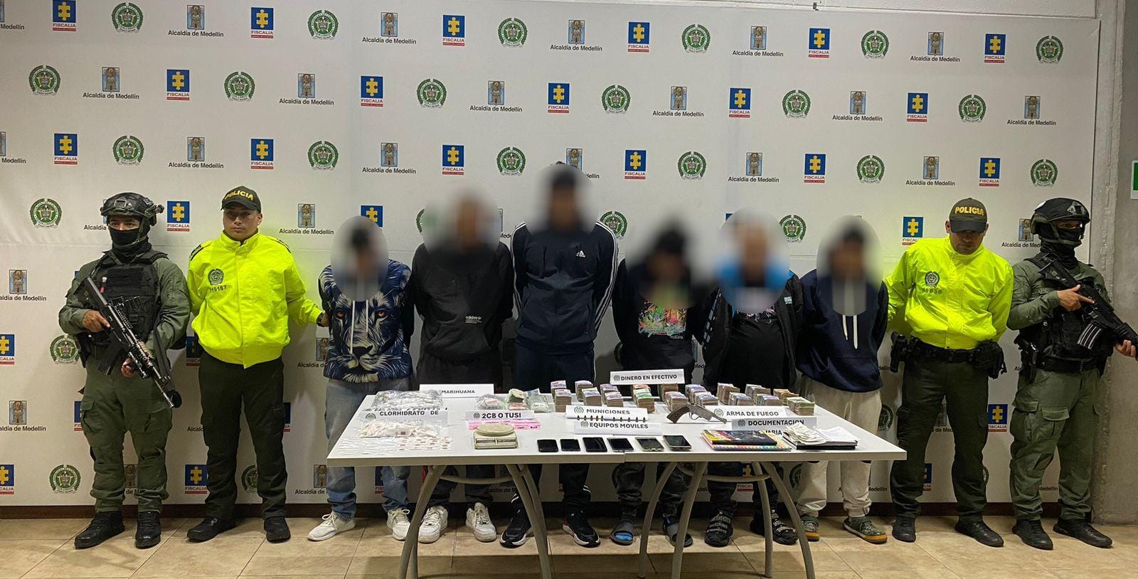 Captura de seis integrantes de la banda criminal de Robledo