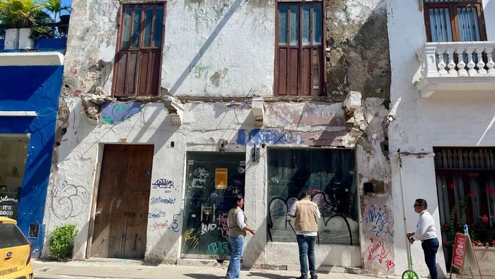 Distrito de Cartagena inicia intervención de inmuebles en riesgo de colapso en el Centro Histórico