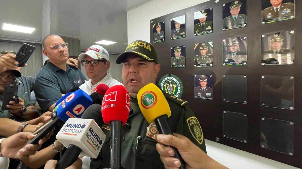 Voceros de la rueda de prensa: Sec Interior Cartagena y Comandante Policía Metropolitana