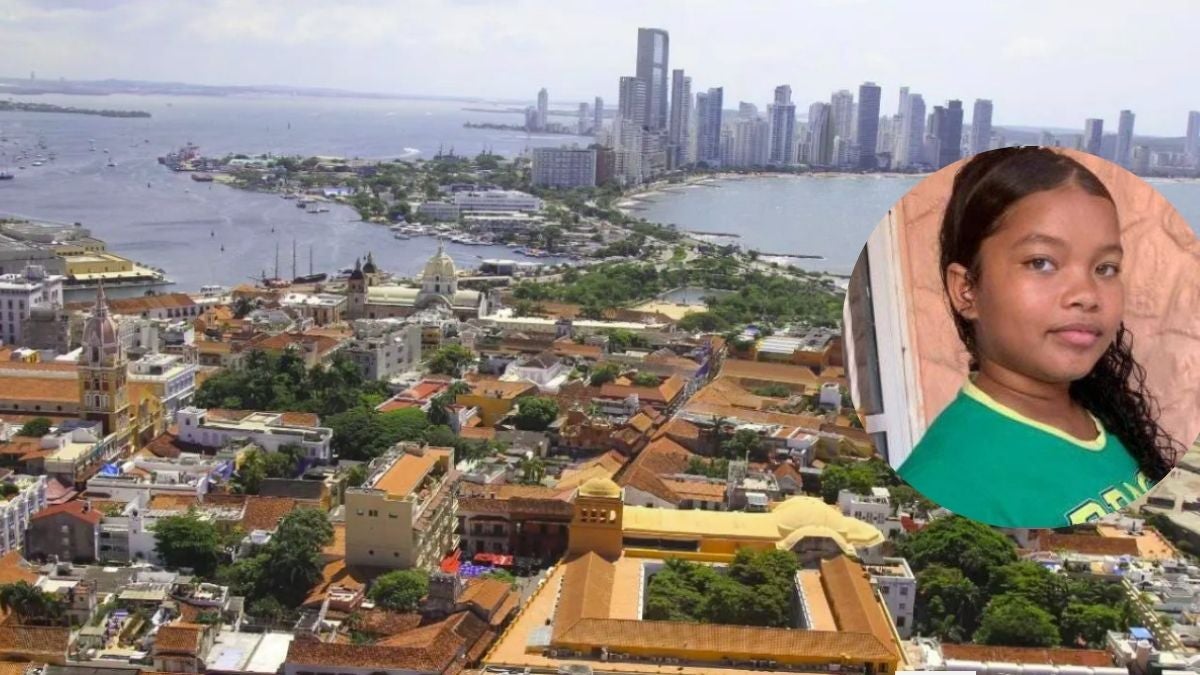 De fondo: Imagen referencia barrios de Cartagena, Cortesía Colprensa. Foto de la menor difundida en redes