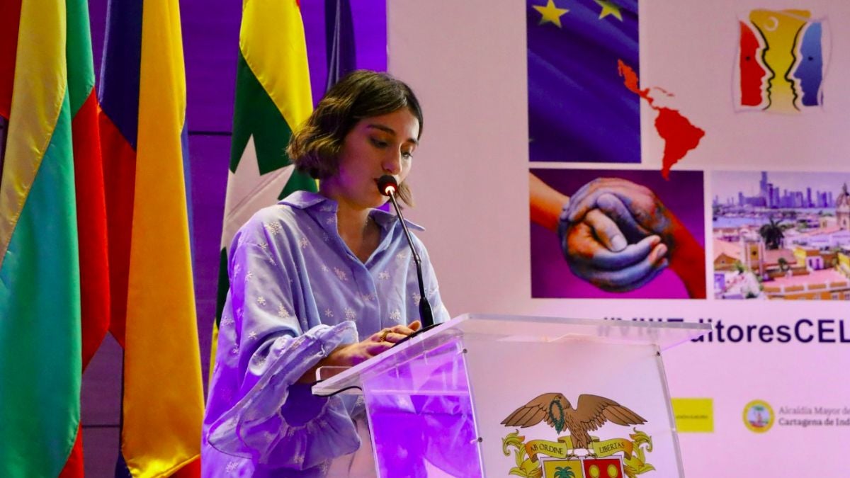 Intervención de la funcionaria en el Palacio de la Proclamación.