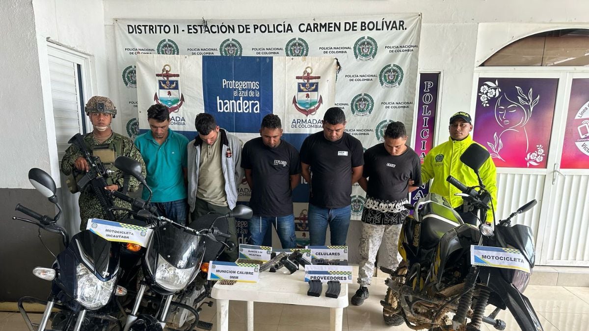 Imagen de 5 capturados, entre esos alias 'Felipe'