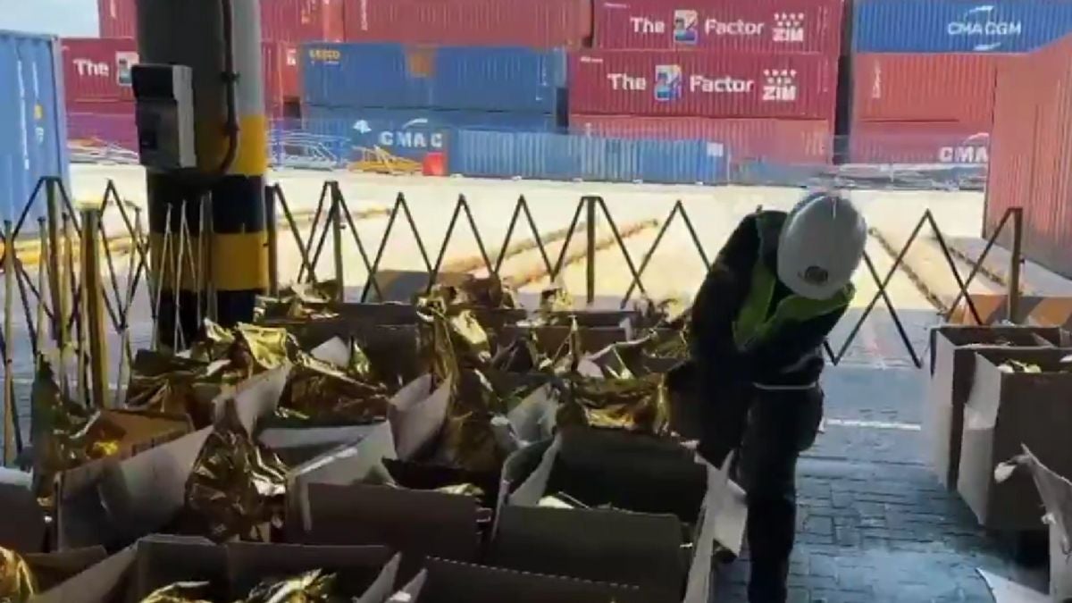 Imagen de la inspección a las cajas de café