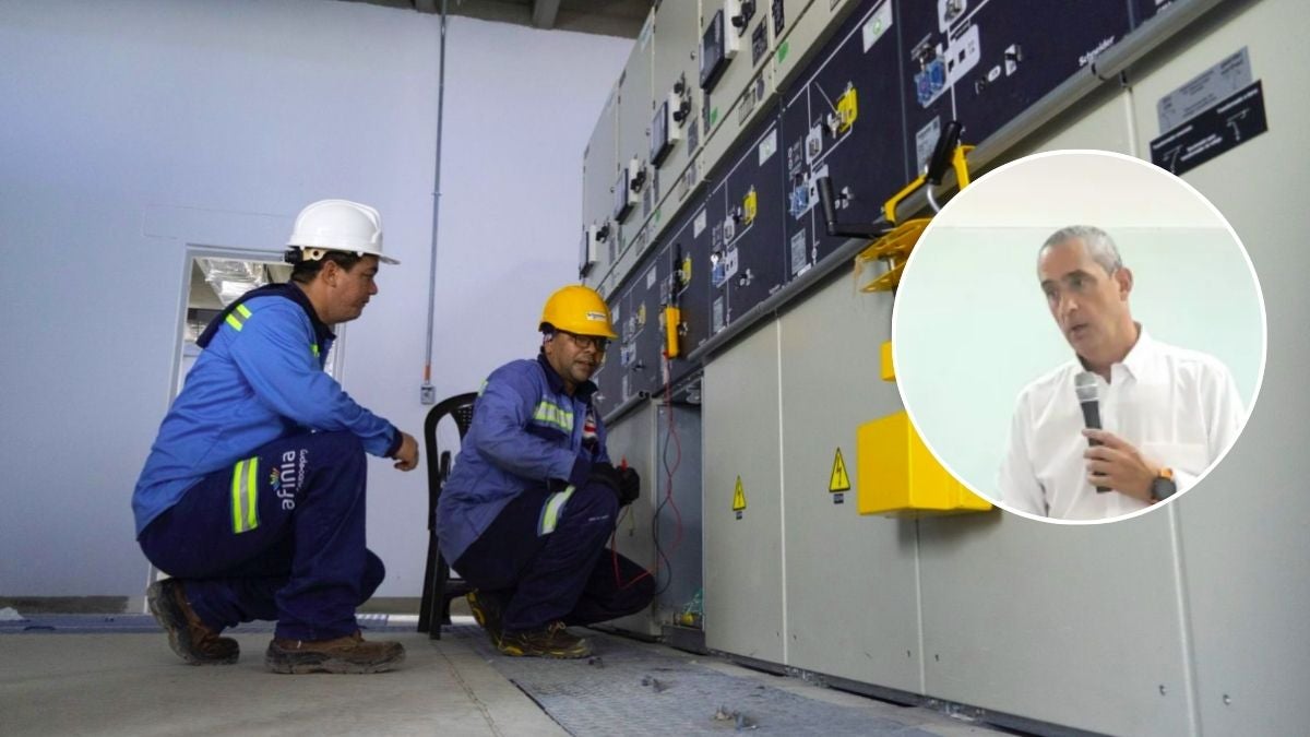 Imagen de fondo de labores de Afinia y foto del gerente general de la empresa