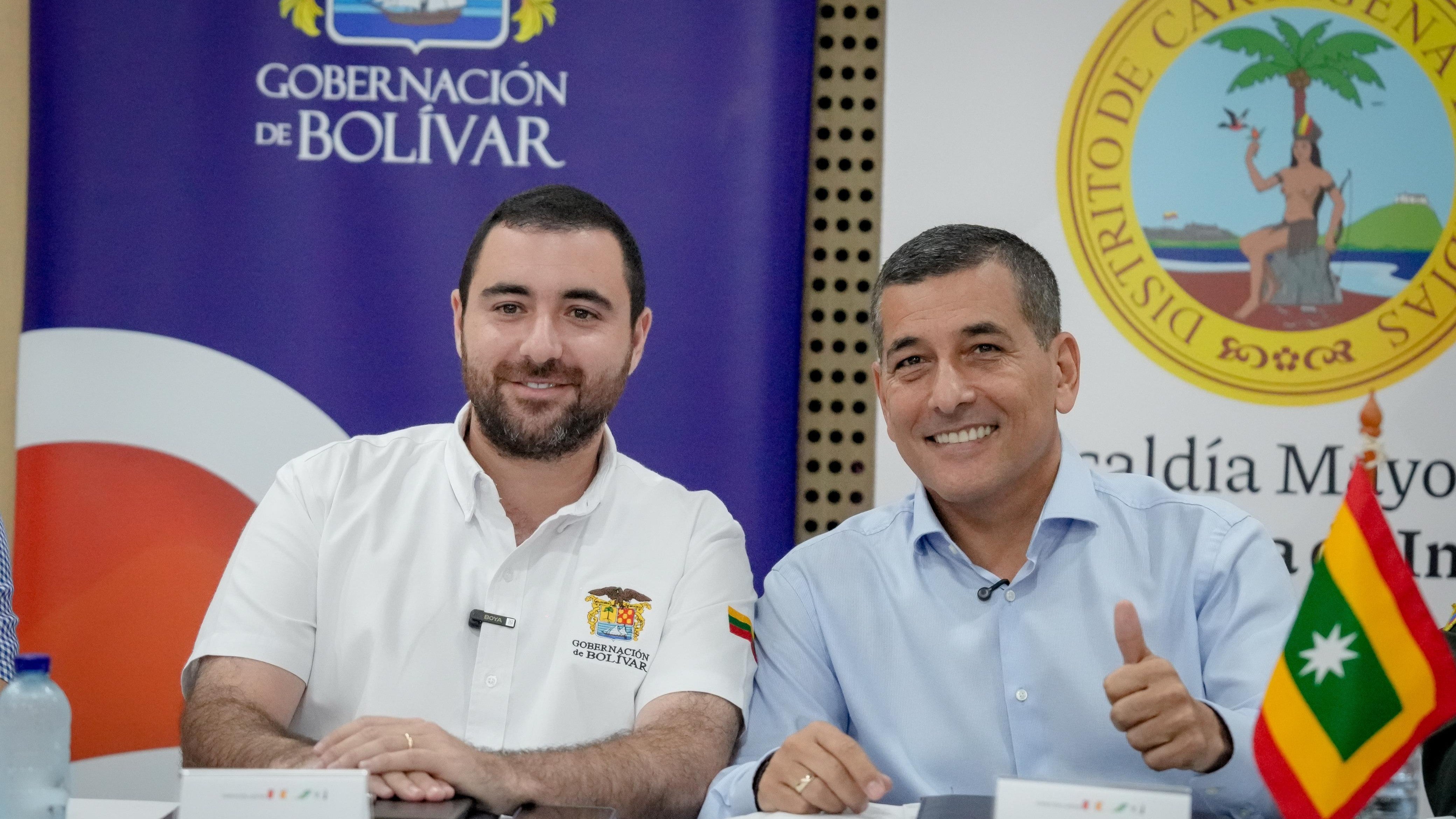Gobernador de Bolívar, Yamil Arana; y alcalde de Cartagena, Dumek Turbay
