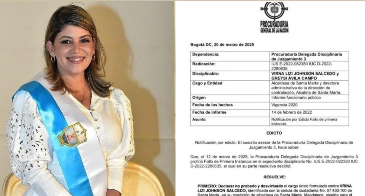 Procuraduría absuelve a exalcaldesa de Santa Marta en contratación de zonas wifi gratuitas durante pandemia