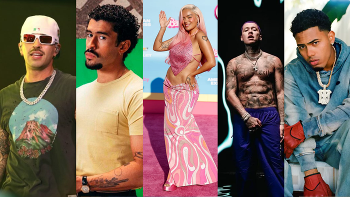 Feid, Bad Bunny, Karol G, Blessd y Myke Towers