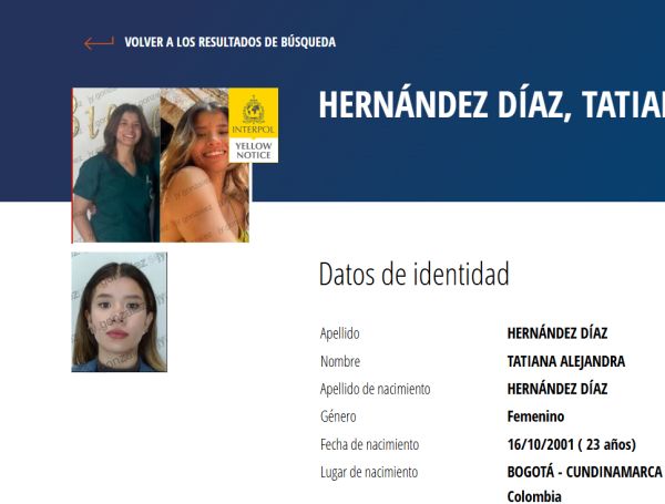 La esperanza de encontrar a Tatiana Hernández sigue viva, Interbol emite circular amarilla en Cartagena