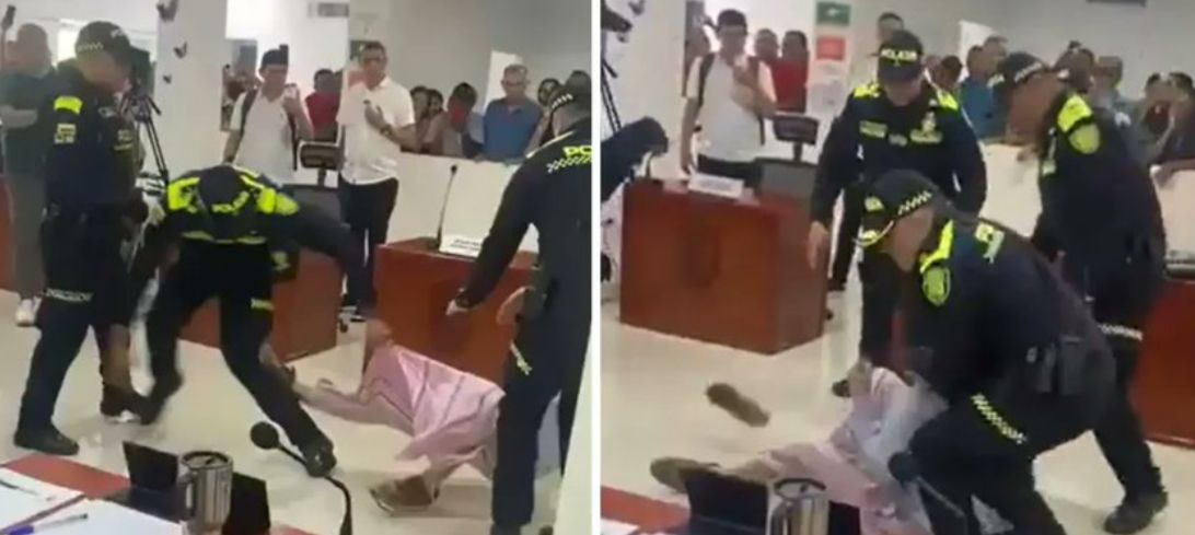 Escándalo por retirada a la fuerza del concejal Miguel Martinez del Concejo de Santa Marta tras altercado en plena sesión