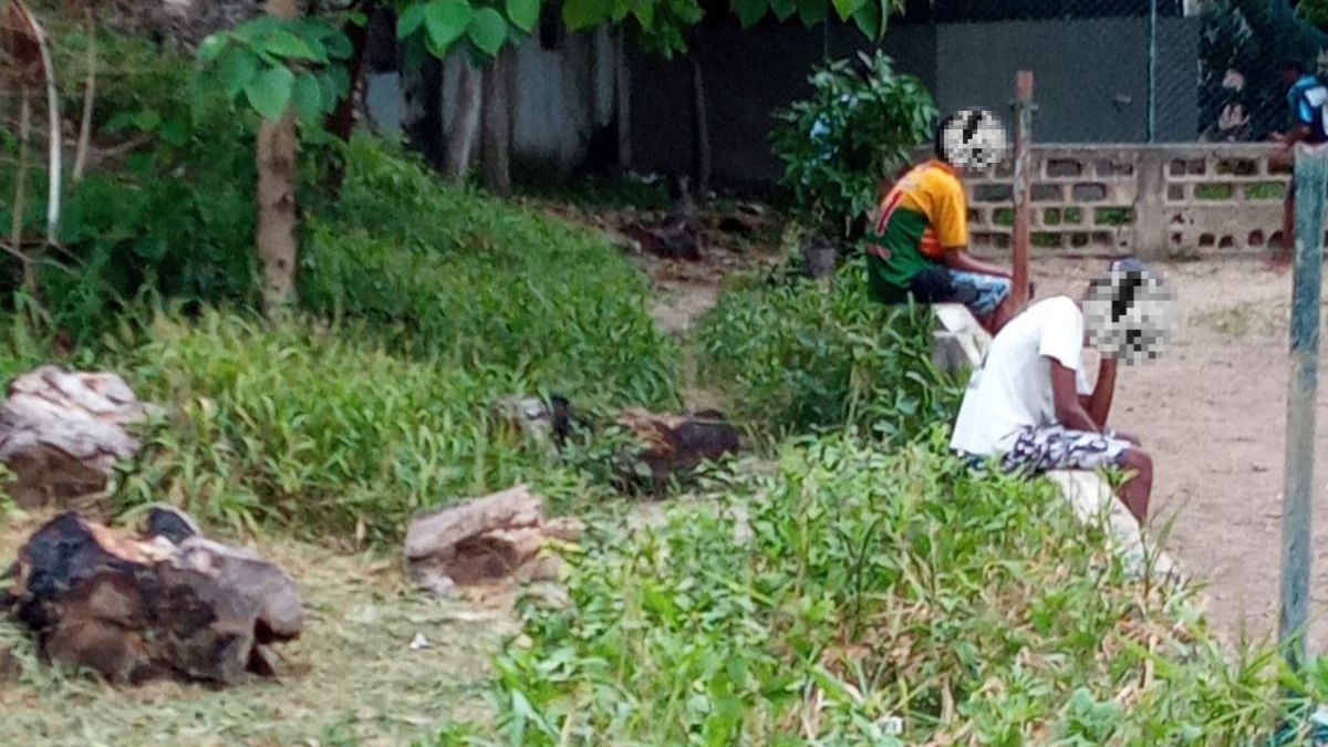 Instalaciones cancha de softbol en el barrio