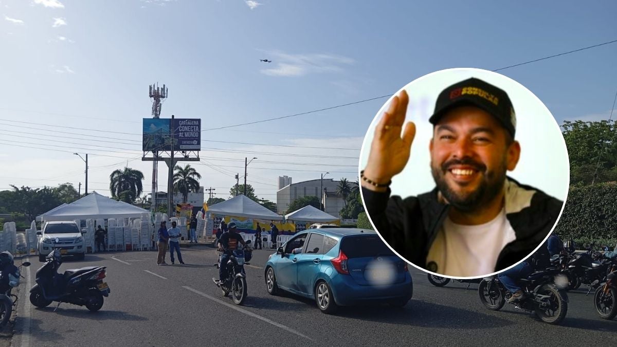 Imagen del punto de encuentro desde Cartagena y fotografía del ministro