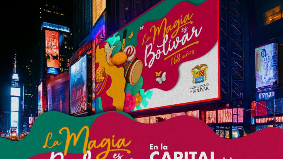 Bolívar en las pantallas de Times Square