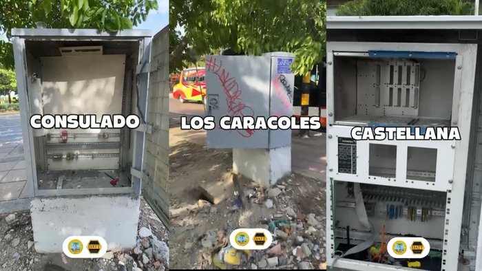 Semáforos vandalizados en Cartagena