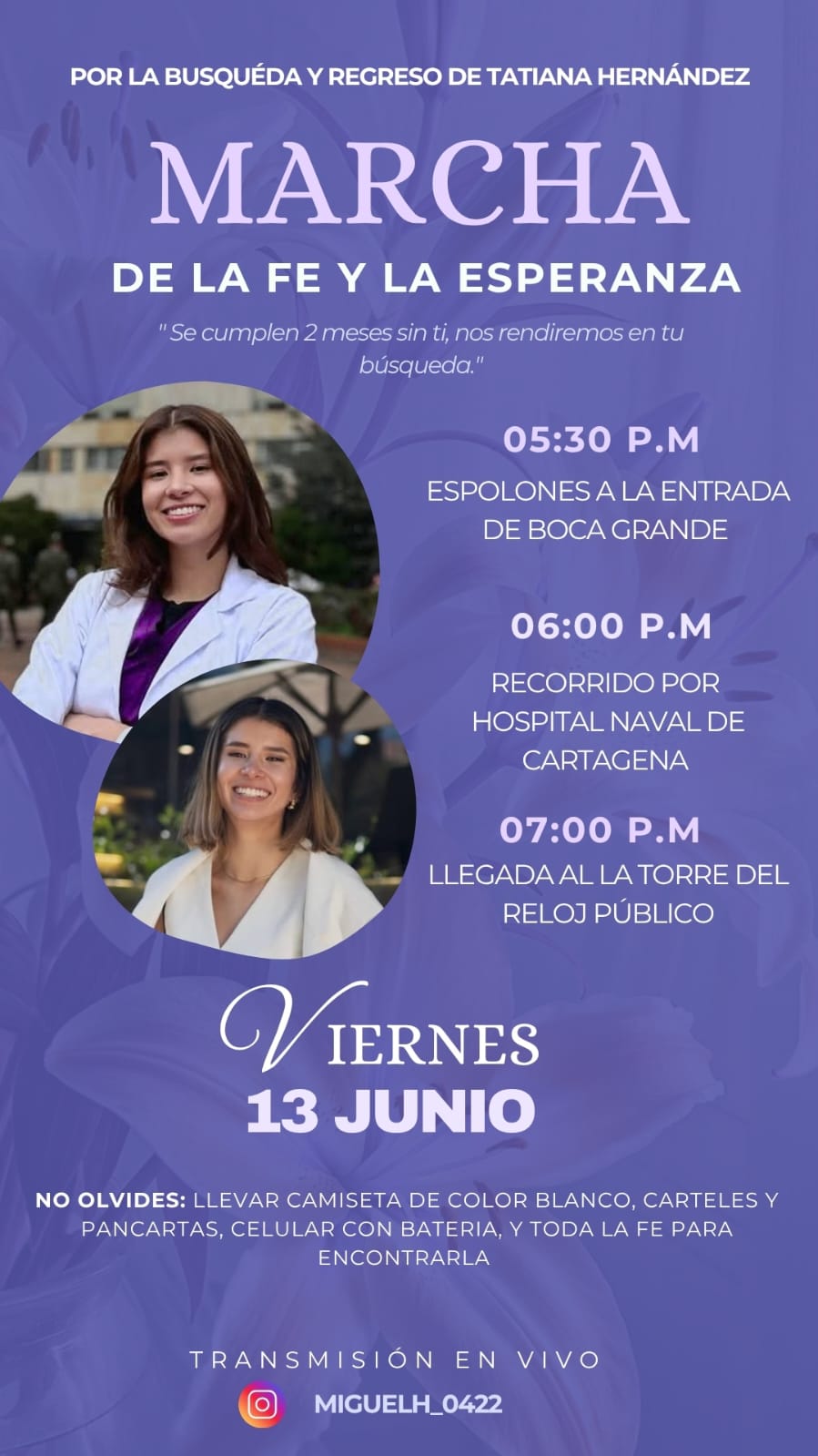 Flyer difundido por familiares