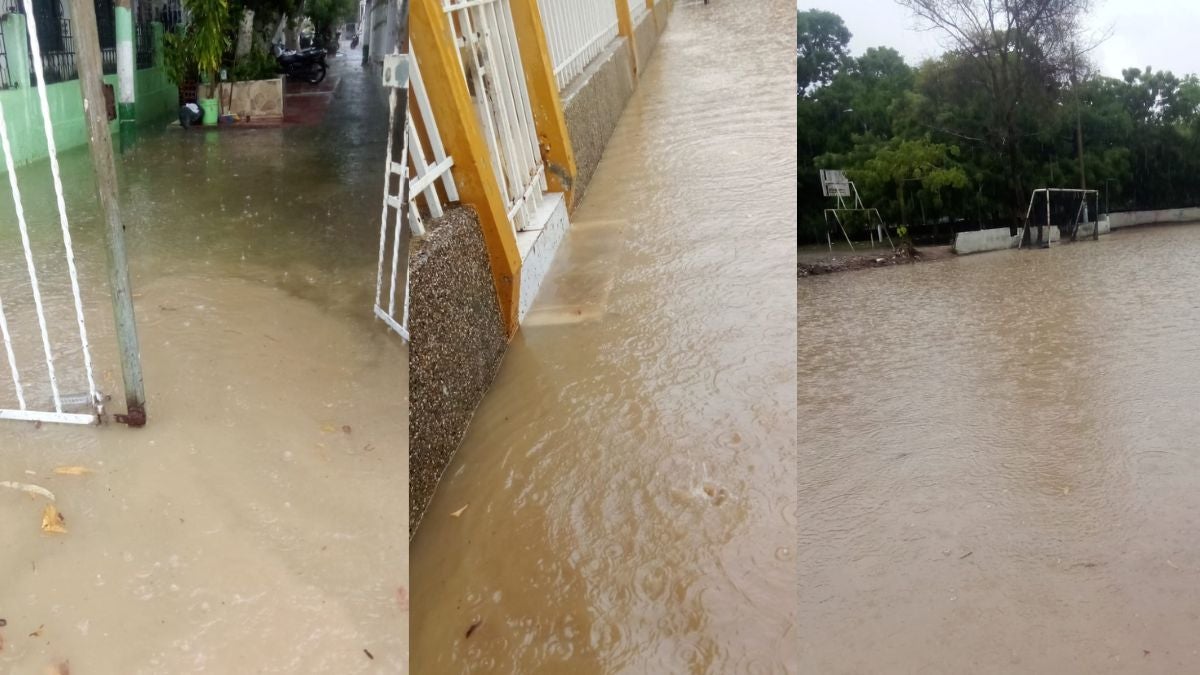 Fotografías de altos niveles de agua en la zona