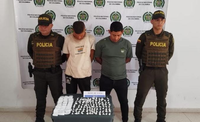 Capturados dos presuntos expendedores de droga en Magangué: les incautaron más de 365 dosis de cocaína