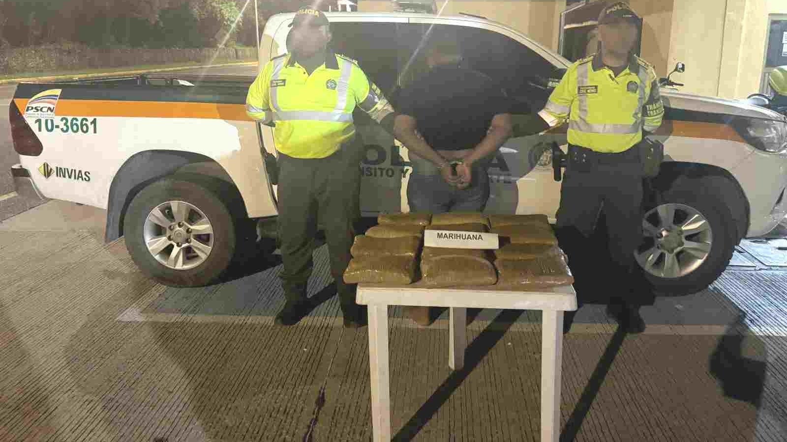 Capturan a un hombre con 6 kilos de marihuana en la Vía de la Cordialidad de Cartagena