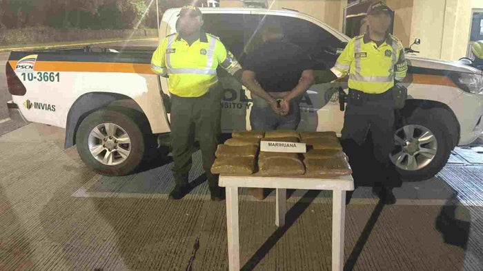 Capturan a un hombre con 6 kilos de marihuana en la Vía de la Cordialidad de Cartagena