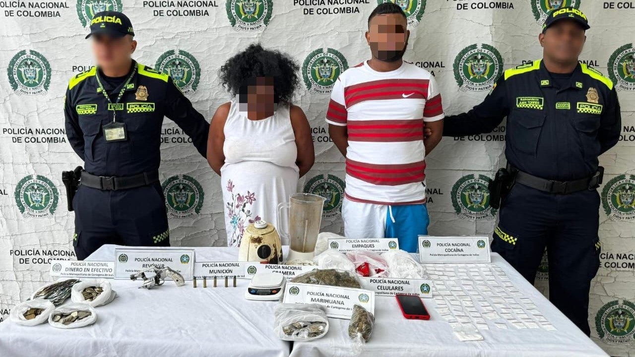 Un hombre y una mujer al parecer almacenaban armas y droga para 'Salsas Nueva Generación' en Cartagena