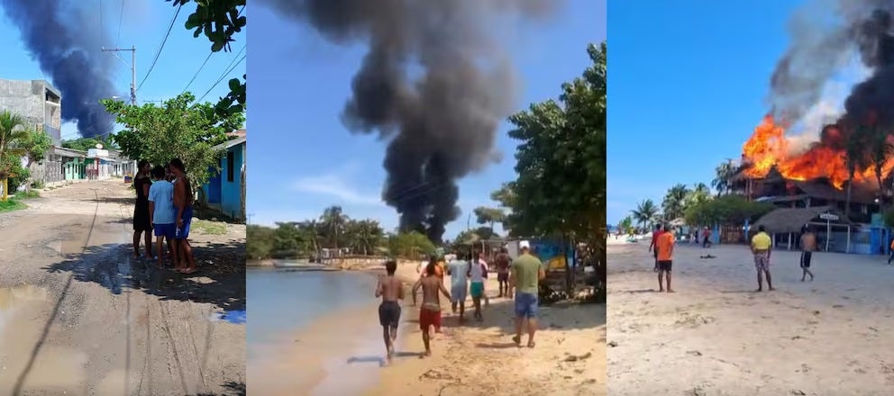 Incendio en playas de Sucre